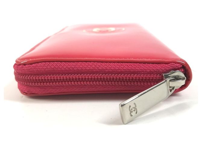 Carteira longa bi-fold Chanel rosa e branca Branco - vista 13