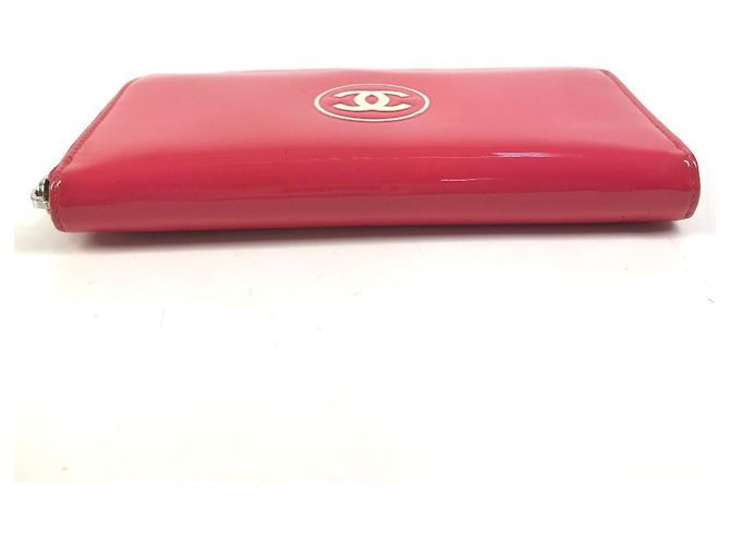 Carteira longa bi-fold Chanel rosa e branca Branco - vista 15