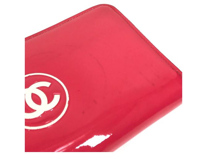Carteira longa bi-fold Chanel rosa e branca Branco - vista 3