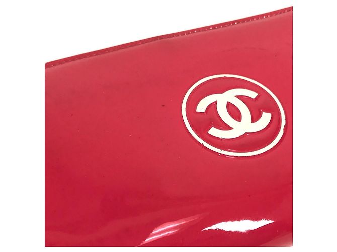 Carteira longa bi-fold Chanel rosa e branca Branco - vista 4