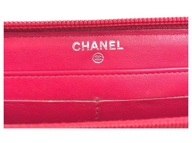 Carteira longa bi-fold Chanel rosa e branca Branco - vista 7