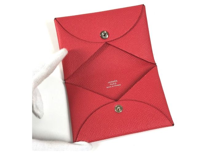 Hermès Tarjetero Hermes Calvi Roja - vista 8