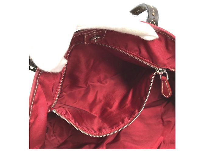 Borsa Tote/Borsa a Tracolla Prada Triangle Logo Rosso Cachi - vista 12