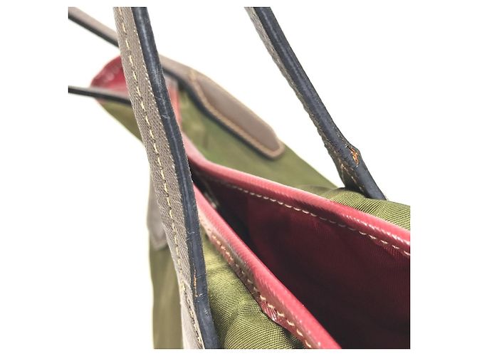 Borsa Tote/Borsa a Tracolla Prada Triangle Logo Rosso Cachi - vista 16