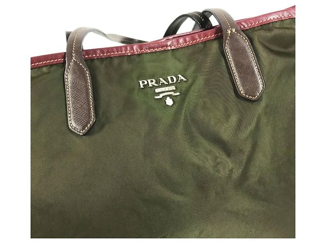 Borsa Tote/Borsa a Tracolla Prada Triangle Logo Rosso Cachi - vista 9