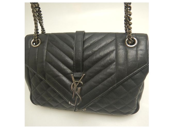 Borsa a tracolla in pelle nera Yves Saint Laurent - vista 11