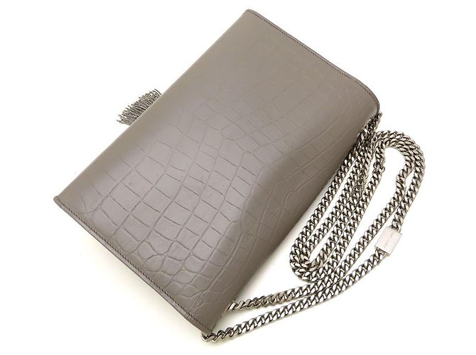 Borsa a tracolla Yves Saint Laurent Kate con nappe e catena Marrone - vista 5