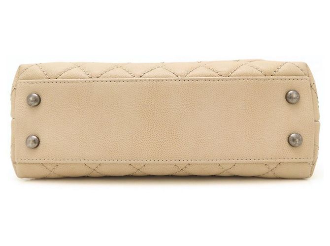 Borsa Chanel Matelassé Coco Handle 24 XS Beige - vista 4