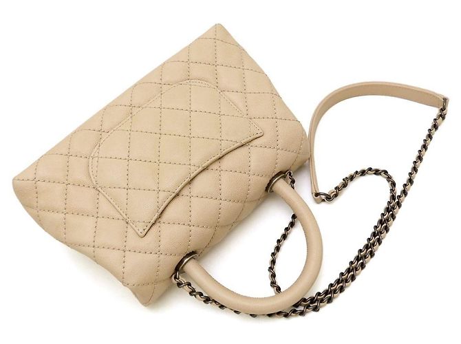 Borsa Chanel Matelassé Coco Handle 24 XS Beige - vista 5