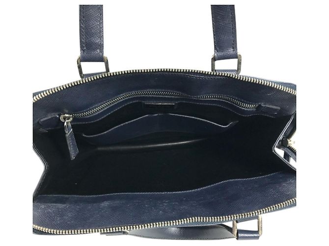 Mallette Prada en cuir Saffiano Bleu - vue 16