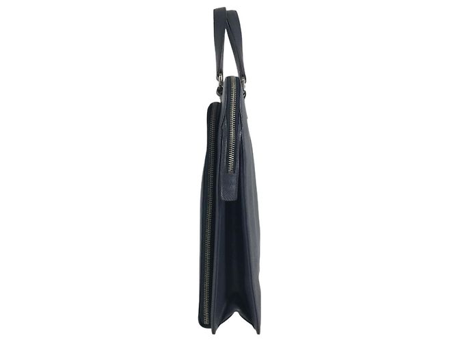Mallette Prada en cuir Saffiano Bleu - vue 2