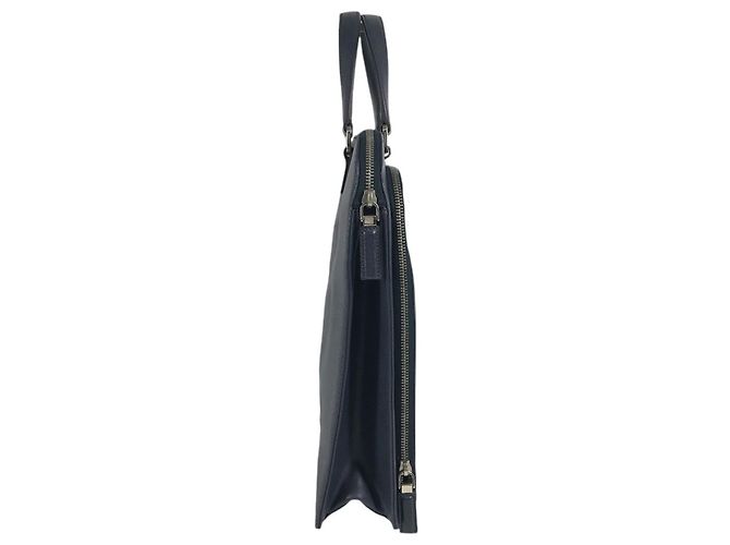 Mallette Prada en cuir Saffiano Bleu - vue 3