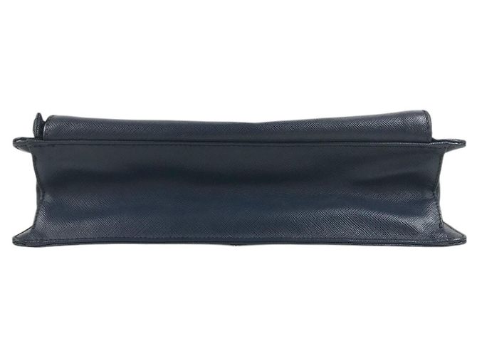 Mallette Prada en cuir Saffiano Bleu - vue 4