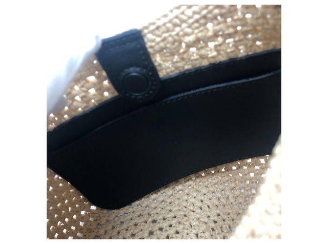 Loewe Punch Hole Hobo Mini Strohtasche Schwarz - Ansicht 10