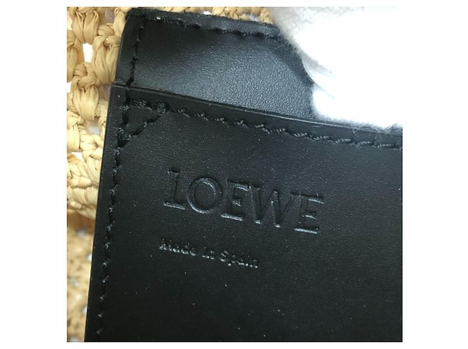 Loewe Punch Hole Hobo Mini Strohtasche Schwarz - Ansicht 11