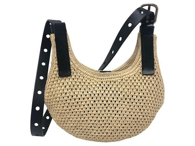 Loewe Punch Hole Hobo Mini Strohtasche Schwarz - Ansicht 2