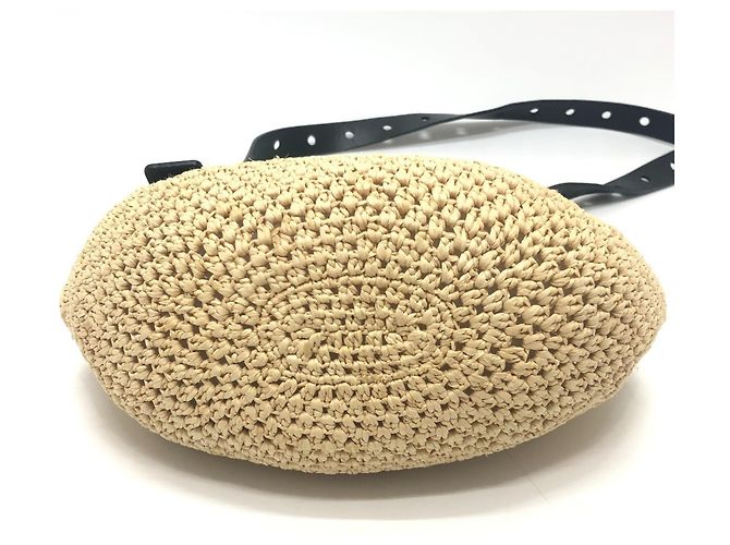 Loewe Punch Hole Hobo Mini Strohtasche Schwarz - Ansicht 5