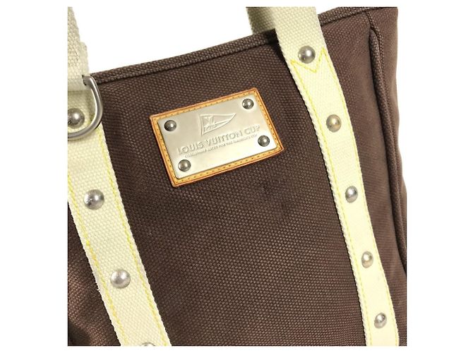 Borsa Louis Vuitton Antigua Cabas MM Marrone - vista 7