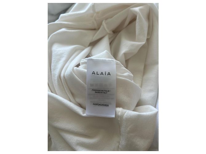Alaïa Langes weißes Kleid mit Rollkragen - Ansicht 3