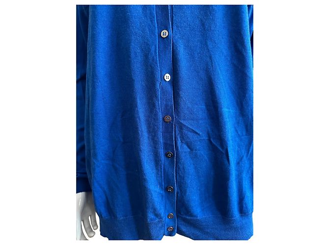 Roberto Cavalli Blauer Cardigan aus Seide und Kaschmir - Ansicht 12