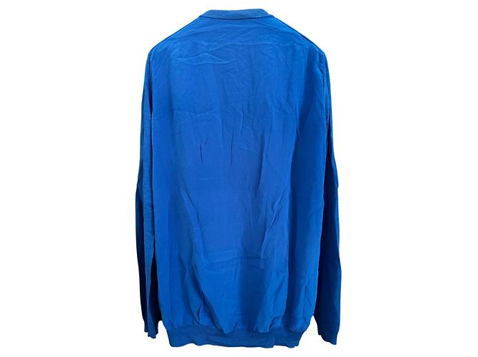 Roberto Cavalli Blauer Cardigan aus Seide und Kaschmir - Ansicht 3