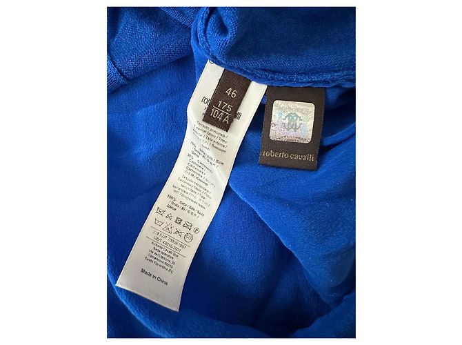 Roberto Cavalli Blauer Cardigan aus Seide und Kaschmir - Ansicht 4