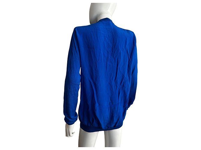 Roberto Cavalli Blauer Cardigan aus Seide und Kaschmir - Ansicht 8