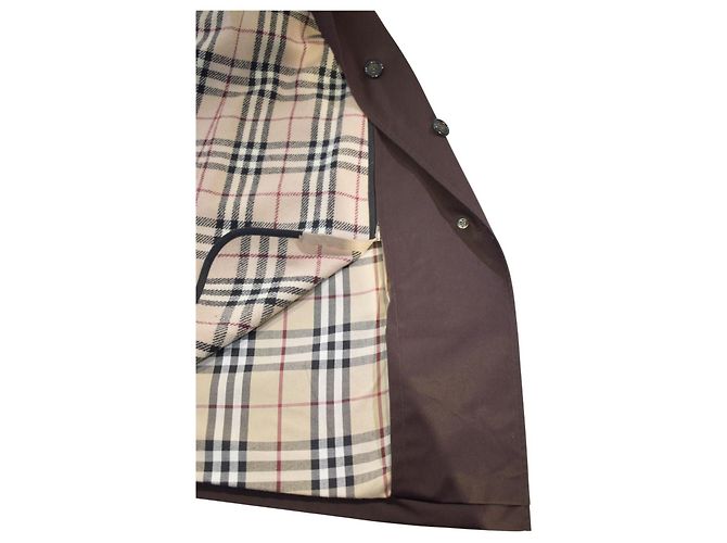 BURBERRY Trench Coat London de algodón marrón oscuro con forro desmontable 100% lana Nova Check Castaño - vista 13