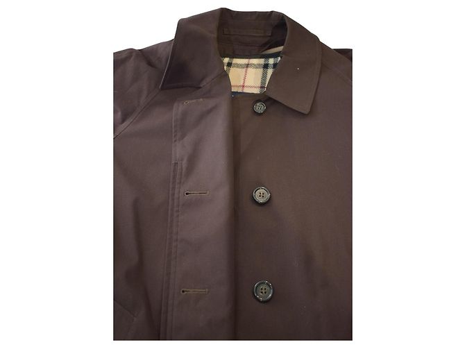 BURBERRY Trench Coat London de algodón marrón oscuro con forro desmontable 100% lana Nova Check Castaño - vista 15