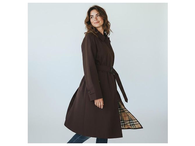 BURBERRY Trench Coat London de algodón marrón oscuro con forro desmontable 100% lana Nova Check Castaño - vista 5