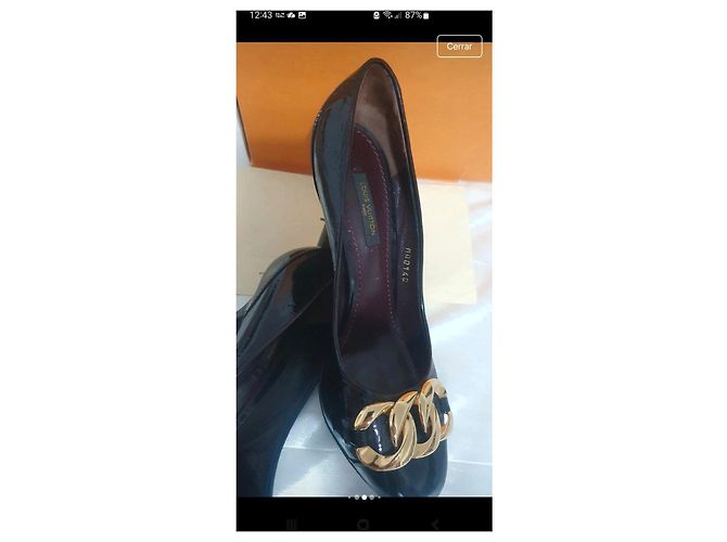Louis Vuitton Lackleder Pumps Anthrazit Schwarz - Ansicht 2