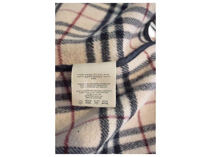 Abrigo Duffle Coat BURBERRY London Navy Black 100% Wool con Capucha Nova Check Fabricado en Inglaterra Negro - vista 13