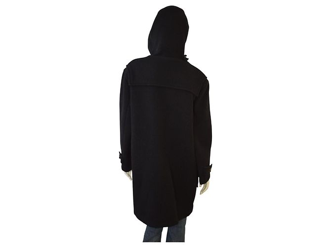 Abrigo Duffle Coat BURBERRY London Navy Black 100% Wool con Capucha Nova Check Fabricado en Inglaterra Negro - vista 7
