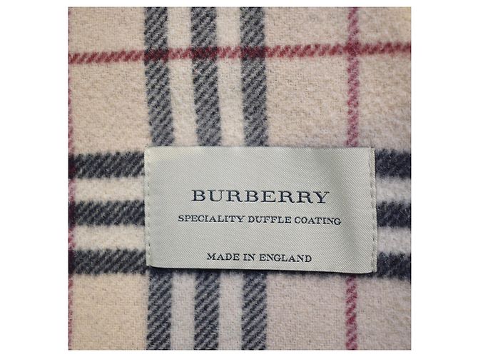 Abrigo Duffle Coat BURBERRY London Navy Black 100% Wool con Capucha Nova Check Fabricado en Inglaterra Negro - vista 9