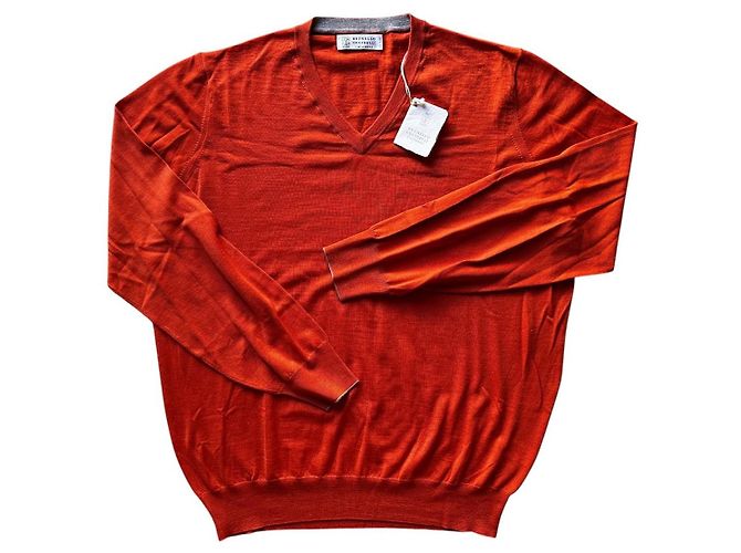 Brunello Cucinelli Pullover aus Wolle und Kaschmir in Orange - Ansicht 3