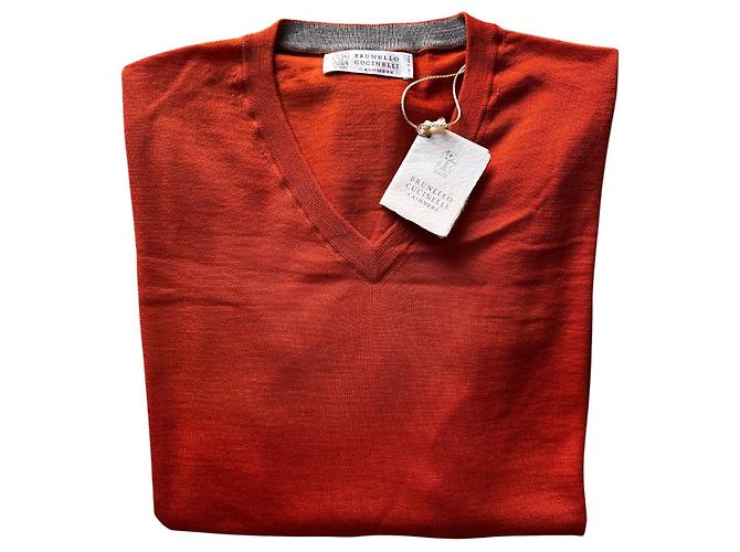 Brunello Cucinelli Pullover aus Wolle und Kaschmir in Orange - Ansicht 5