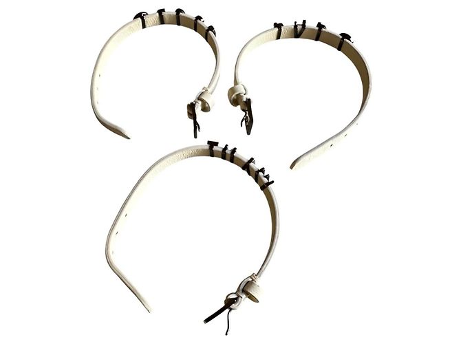 Set di 3 bracciali Valentino in pelle bianca con lettere Bianco - vista 7