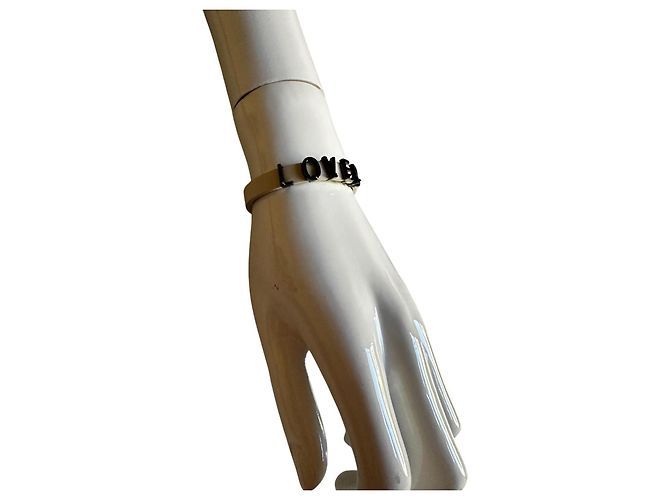 Bracciale Valentino in pelle con logo Bianco - vista 10
