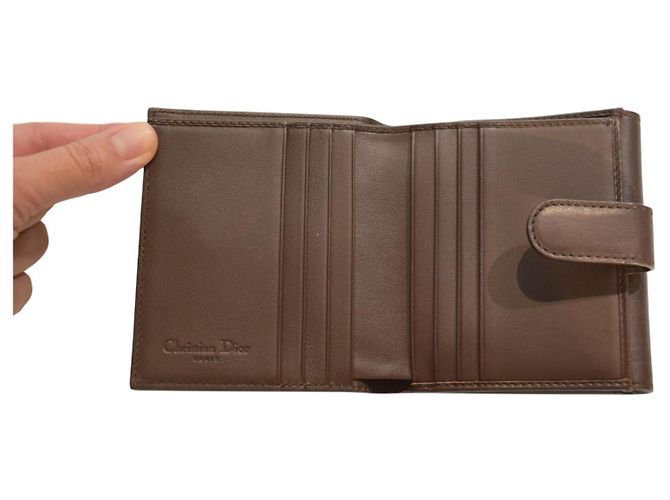 Cartera de cuero marrón Christian Dior Castaño - vista 11