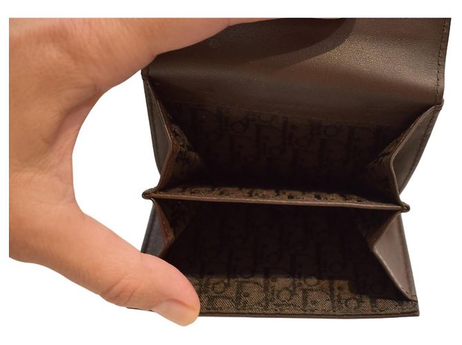 Cartera de cuero marrón Christian Dior Castaño - vista 13