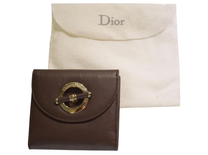 Cartera de cuero marrón Christian Dior Castaño - vista 3