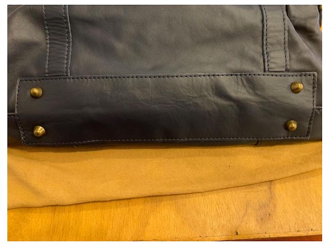 Borsa a mano ABACO Paris in pelle blu navy Blu scuro - vista 10
