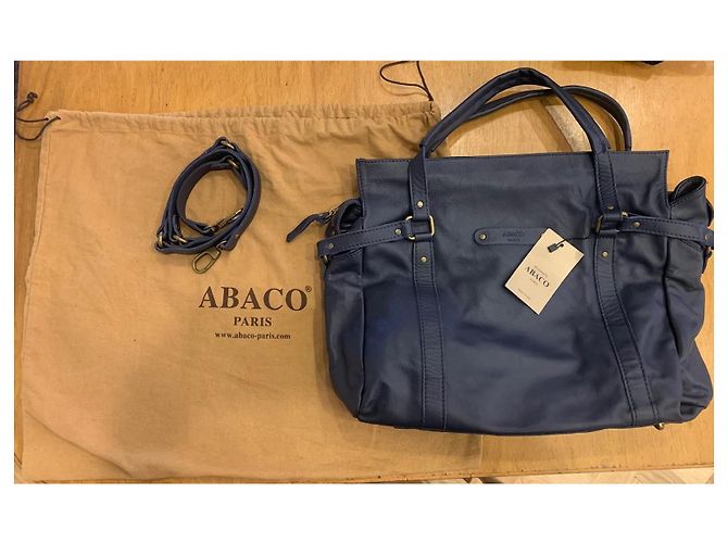 Borsa a mano ABACO Paris in pelle blu navy Blu scuro - vista 11