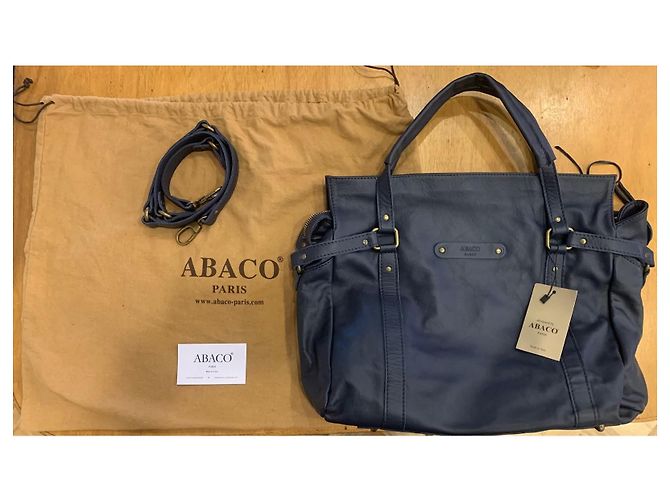 Borsa a mano ABACO Paris in pelle blu navy Blu scuro - vista 12