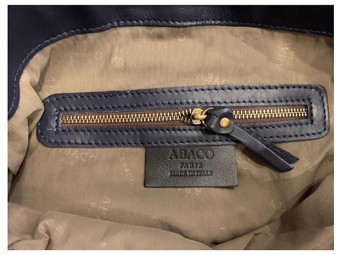 Borsa a mano ABACO Paris in pelle blu navy Blu scuro - vista 6