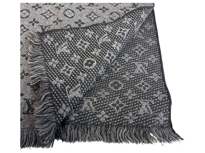 Sciarpa Louis Vuitton Monogram Classic Marrone Nero - vista 7