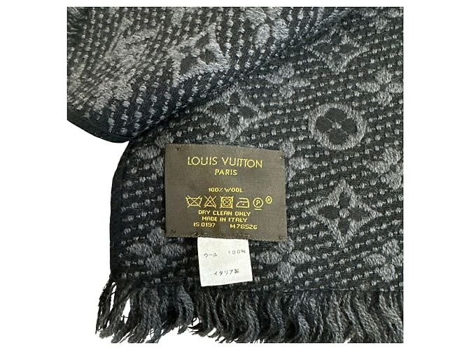 Sciarpa Louis Vuitton Monogram Classic Marrone Nero - vista 8