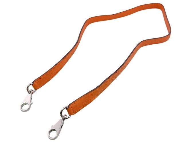 Hermès Bandoulière en cuir orange Hermes - vue 5
