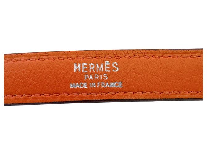 Hermès Bandoulière en cuir orange Hermes - vue 6