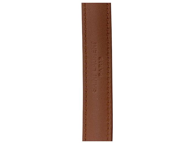 Yves Saint Laurent schmaler Ledergürtel Golden - Ansicht 4